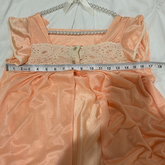 VINTAGE PEACH PEIGNOIR ROBE-X SMALL OR SMALL - Picture 9 of 9